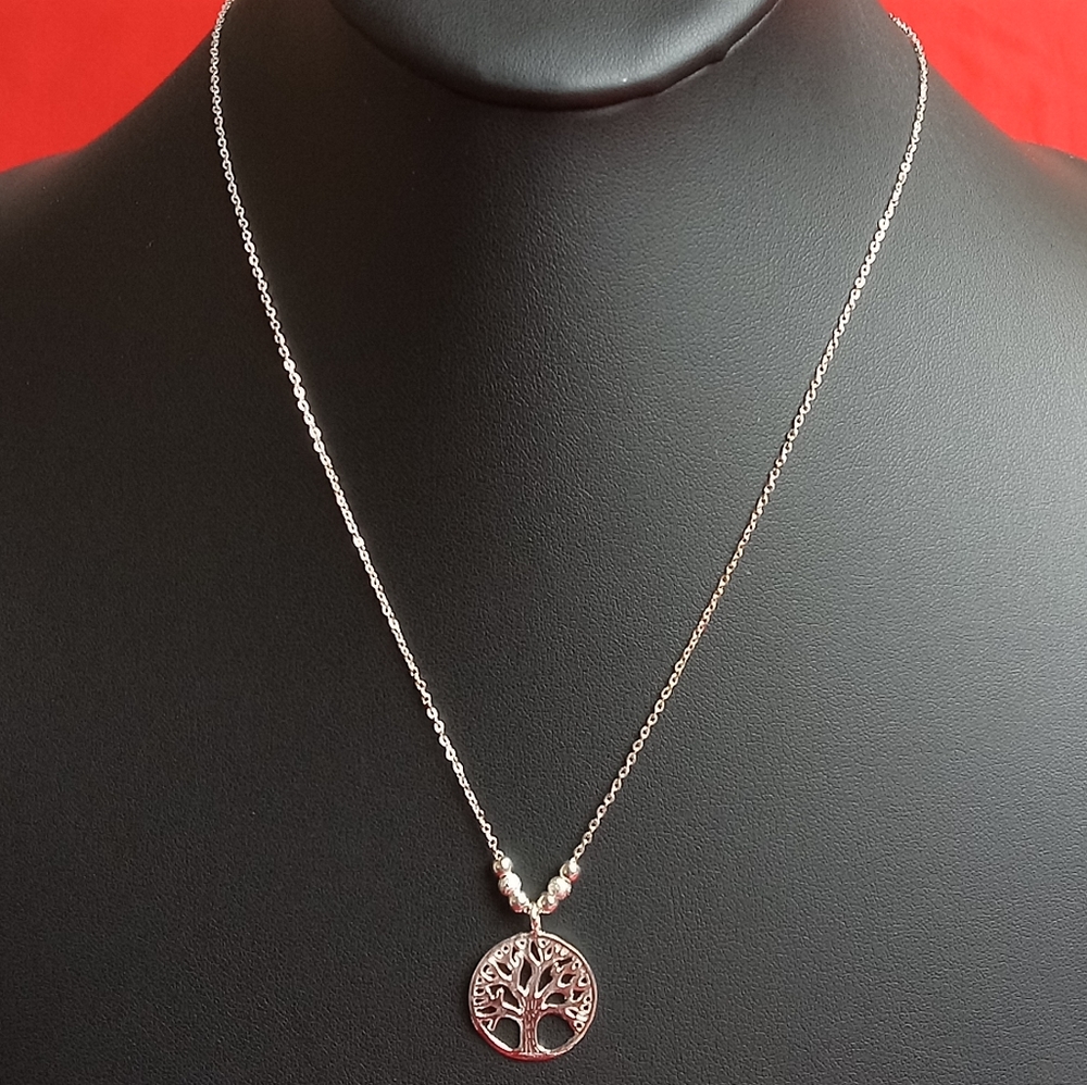 Tree of Life Pendant Necklace‎ 925 Sterling Silver NEW - Picture 2 of 8